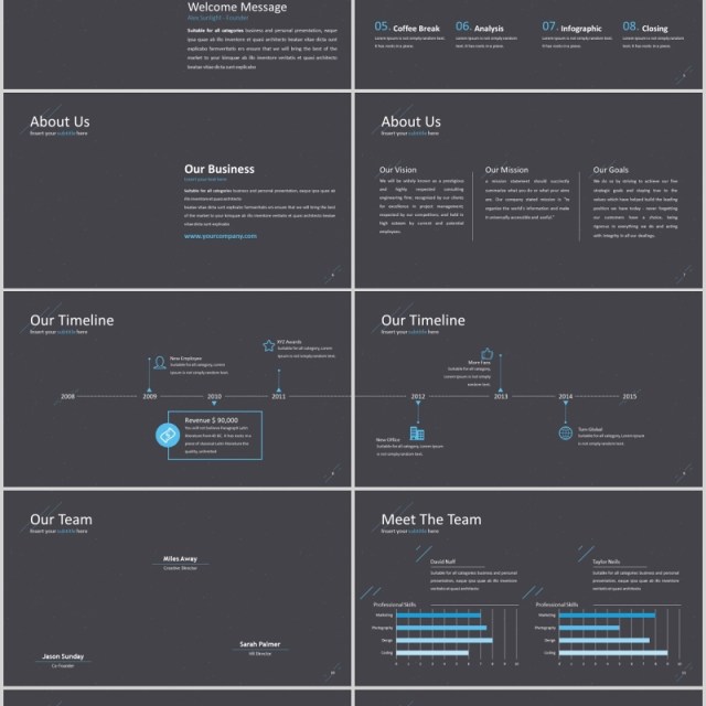 深色商务数据分析PPT模板可视化信息图表Starcraft Powerpoint Template