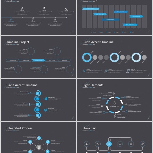 深色商务数据分析PPT模板可视化信息图表Starcraft Powerpoint Template