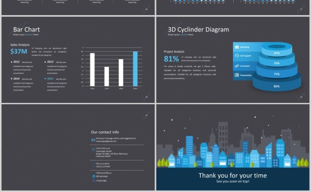 深色商务数据分析PPT模板可视化信息图表Starcraft Powerpoint Template