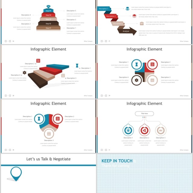 商务图片排版设计台阶阶梯PPT素材模板Mole Powerpoint Template