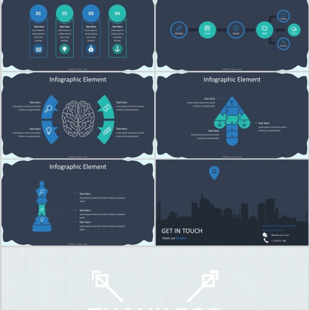 冰山图可视化信息图表通用PPT商务模板版式设计SNOW POWERPOINT PRESENTATION TEMPLATE