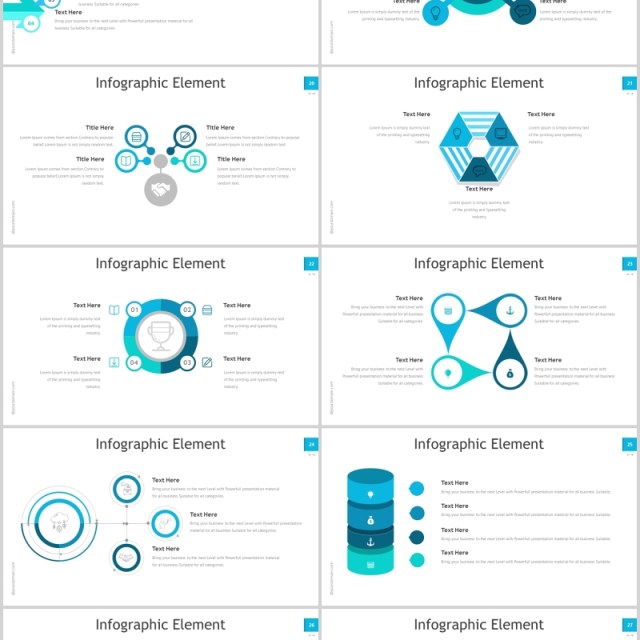 商务数据分析并列关系PPT图表素材Ava Powerpoint Template