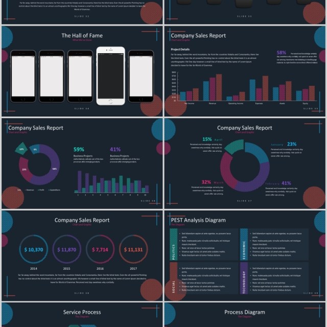 深色数据分析产品项目策划运营PPT模板版式设计Kitulah Powerpoint Template