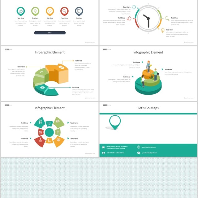 商务图文排版饼图分析PPT图表素材Freedom Powerpoint Template