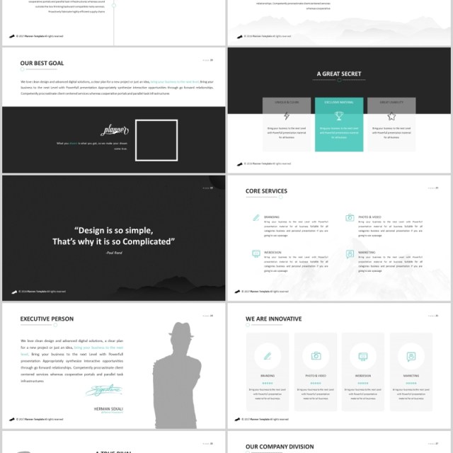 商务时间轴图文排版PPT信息图表素材Minimal Powerpoint Template