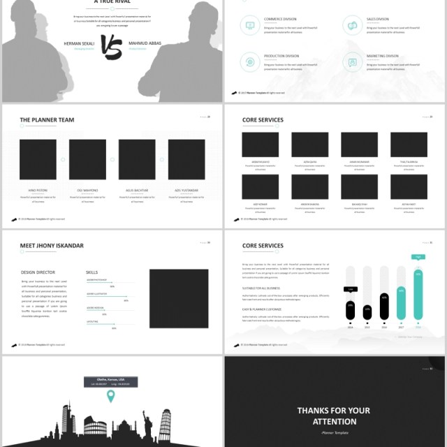 商务时间轴图文排版PPT信息图表素材Minimal Powerpoint Template