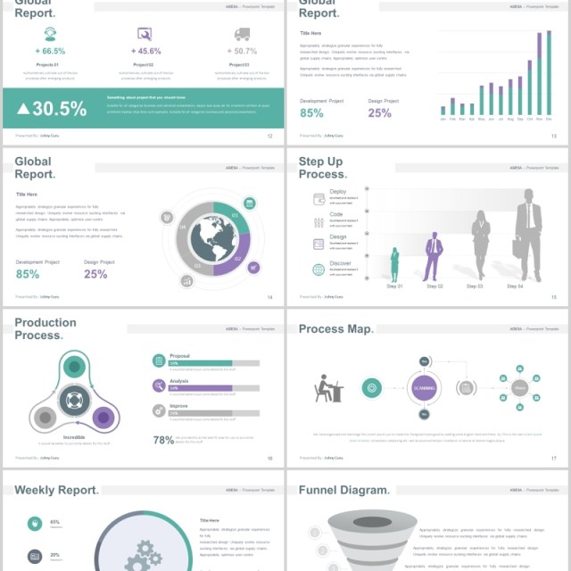 商务用户人群分析PPT元素素材Agesa Powerpoint Template