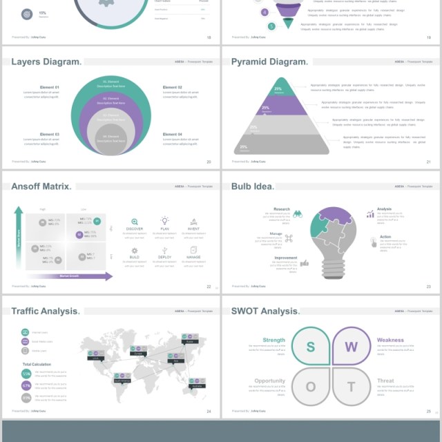 商务用户人群分析PPT元素素材Agesa Powerpoint Template