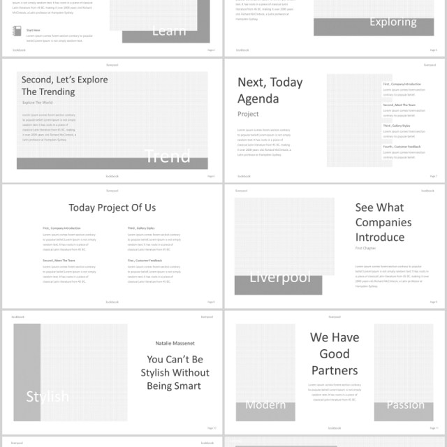 时尚简约项目介绍PPT版式设计模板Liverpool Powerpoint Template