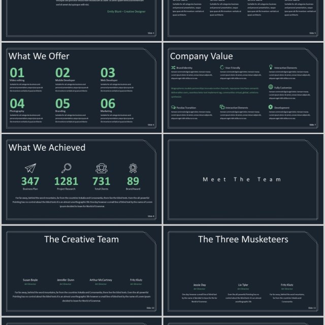 深色商务工作通用PPT模板版式设计Statement Powerpoint Template