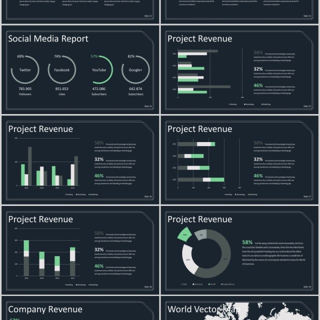 深色商务工作通用PPT模板版式设计Statement Powerpoint Template