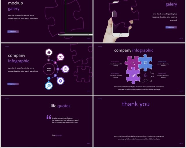深色紫罗兰拼图版式商务通用PPT模板图片排版Inzomny Powerpoint Template 深色紫罗兰拼图版式商务通用PPT模板图片排版Inzomny Powerpoint Template