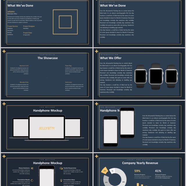 深色商务工作PPT模板版式排版设计Benhil Powerpoint Presentation