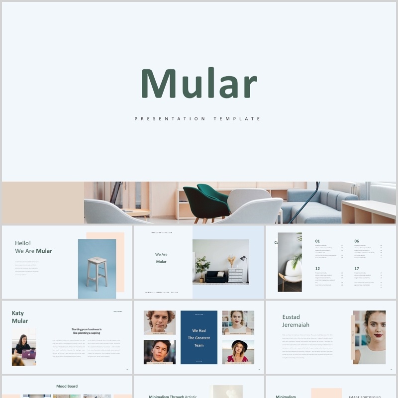 室内设计PPT图片版式排版模板Mular Powerpoint Template