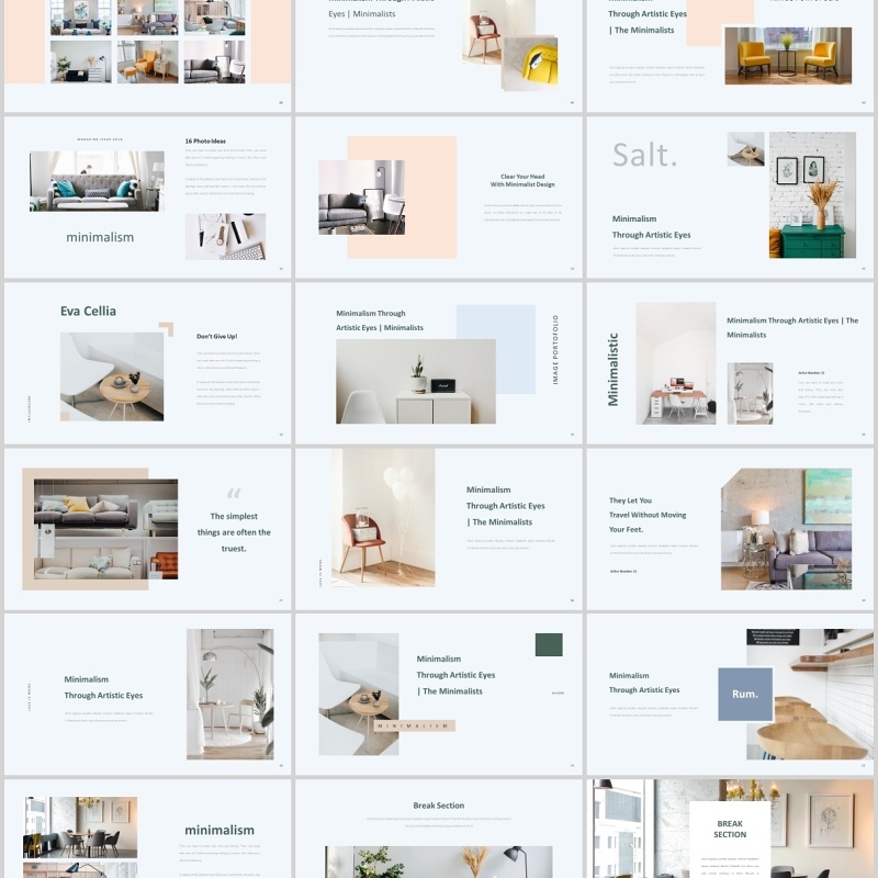 室内设计PPT图片版式排版模板Mular Powerpoint Template