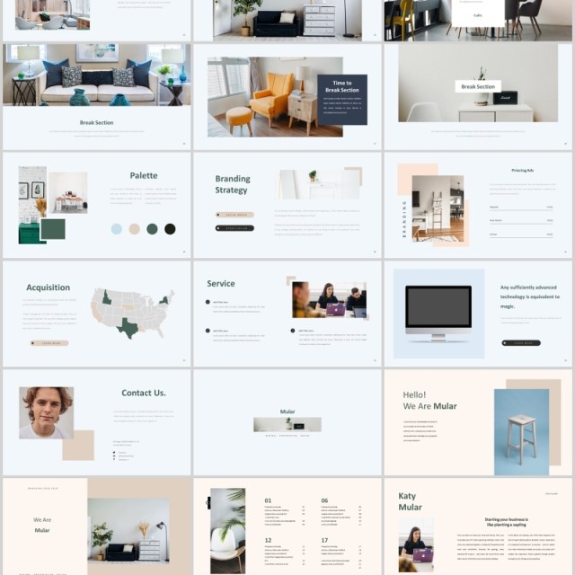室内设计PPT图片版式排版模板Mular Powerpoint Template 室内设计PPT图片版式排版模板Mular Powerpoint Template