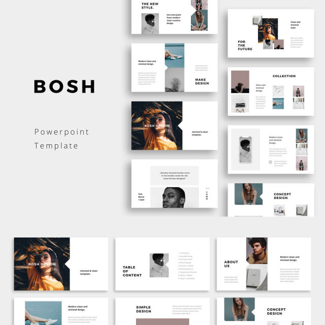 图片排版版式PPT模板BOSH Powerpoint Template