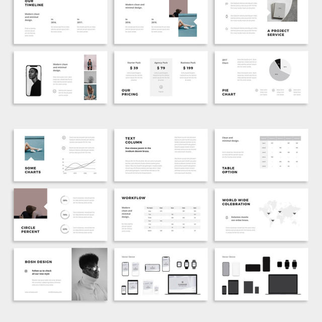 图片排版版式PPT模板BOSH Powerpoint Template