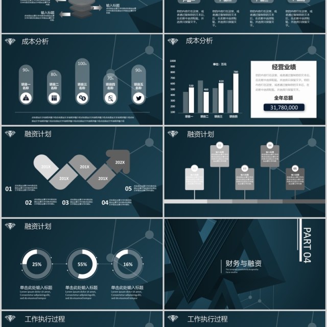 深色商业项目计划书招商投资PPT模板