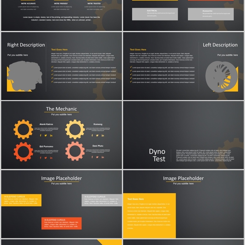 自动化产品设备智能信息图表PPT模板版式设计Automodus Automotive Powerpoint Template