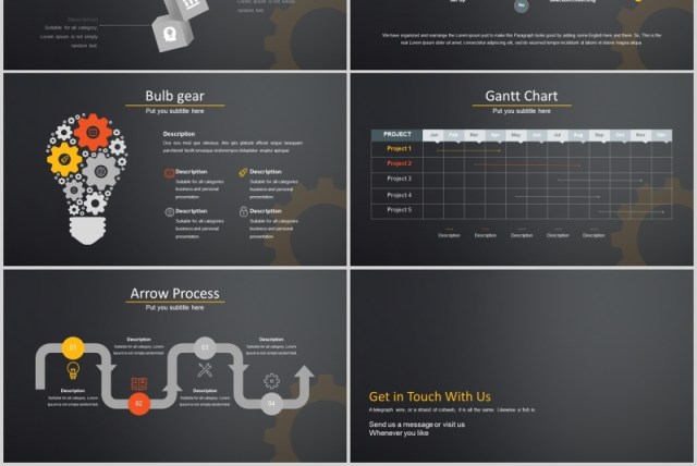 自动化产品设备智能信息图表PPT模板版式设计Automodus Automotive Powerpoint Template