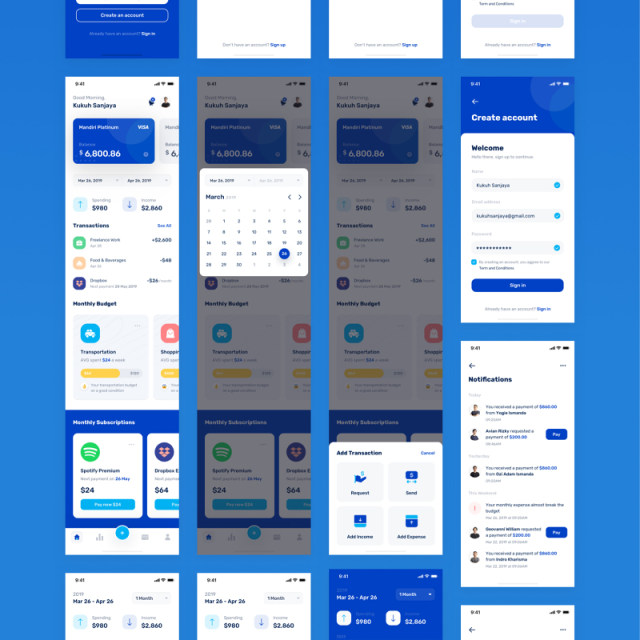 金融财务应用程序用户界面工具包Banky - Finance App UI Kit