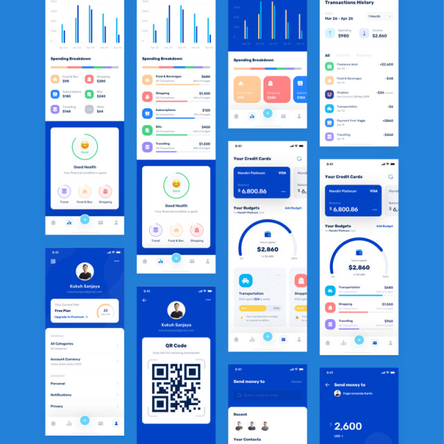 金融财务应用程序用户界面工具包Banky - Finance App UI Kit