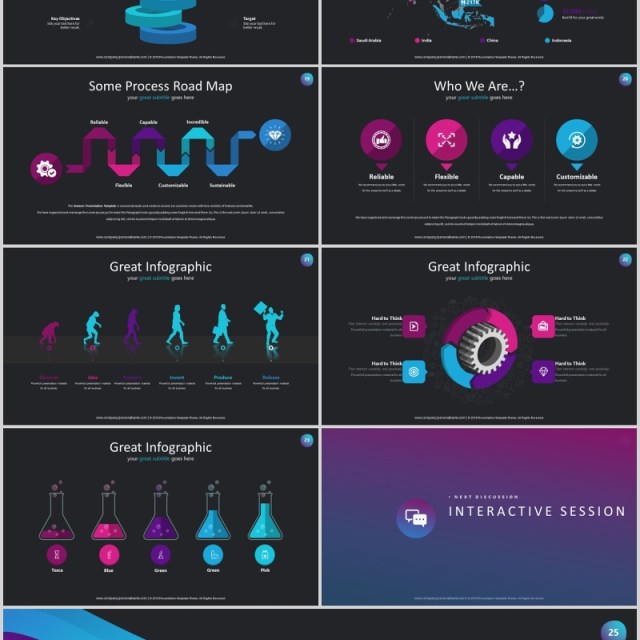 深色高端商务项目计划书工作汇报PPT模板版式设计Nivmelo Powerpoint Template