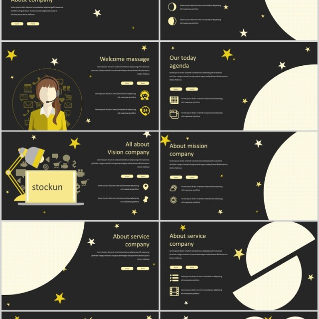 星月深色创意通用PPT模板版式设计Stockun Powerpoint Template 星月深色创意通用PPT模板版式设计Stockun Powerpoint Template