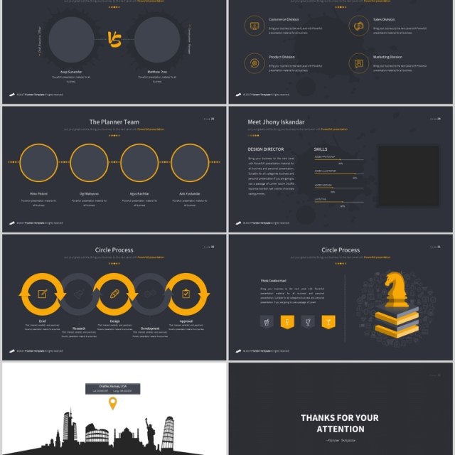 深色商务工作通用PPT模板版式设计Splash Powerpoint Template