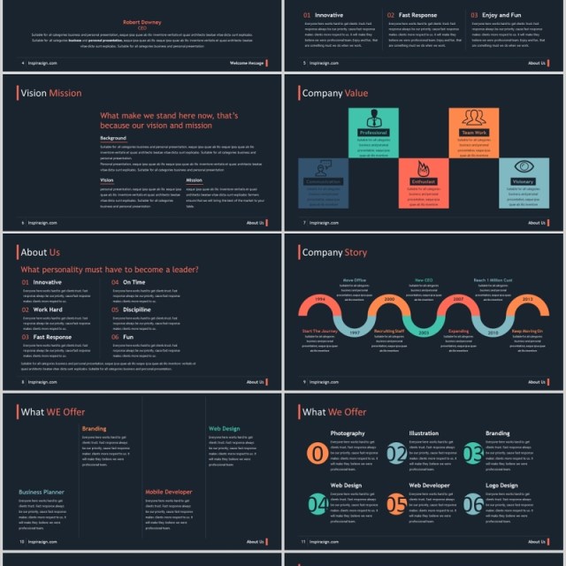 黑色高端商业数据分析PPT模板可视化图表素材START Powerpoint Presentation Template