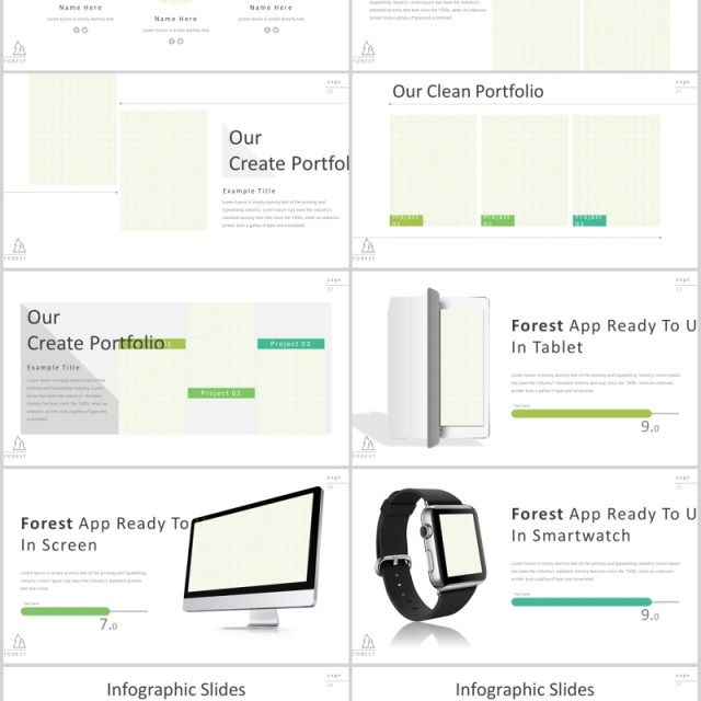 健身运动可视化图表PPT素材图文排版模板Forest - Powerpoint Template