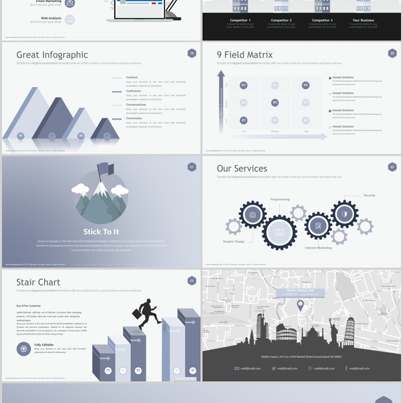 商务信息图表PPT素材模板Mystic Powerpoint Template