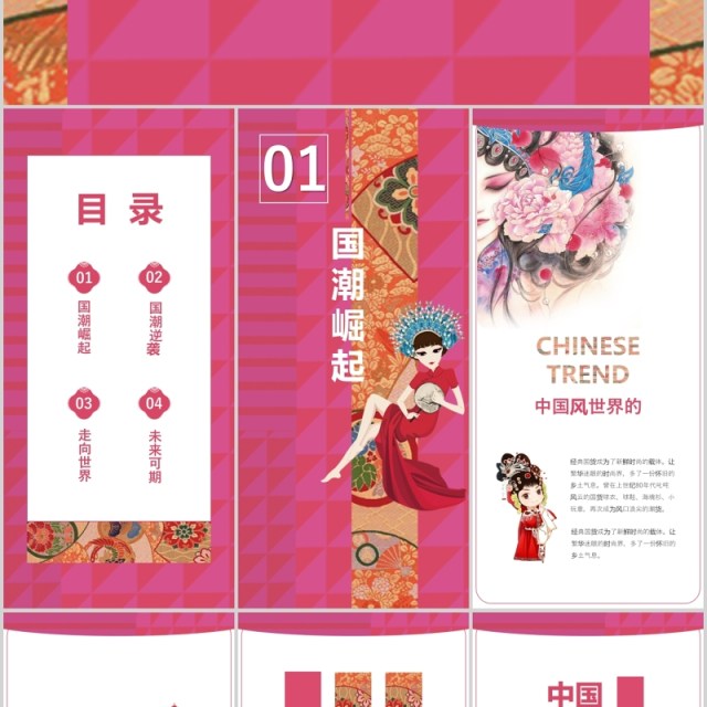 粉色过潮来袭手机竖版PPT模板 粉色过潮来袭手机竖版PPT模板