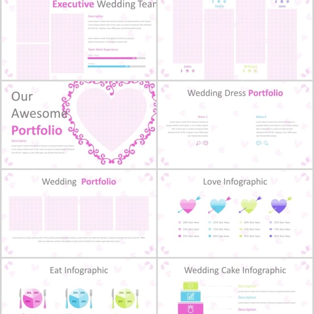 婚礼策划结婚PPT版式设计模板Wedding Powerpoint Template