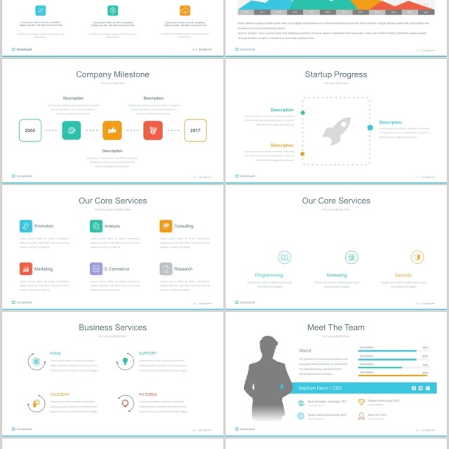 并列关系信息图表PPT素材模板Tomahawk Powerpoint Template