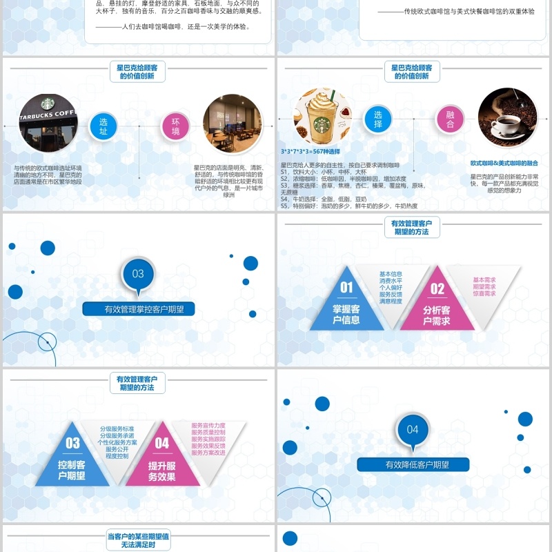 红蓝色时尚微粒体信息图表客户关系管理培训课件ppt模板