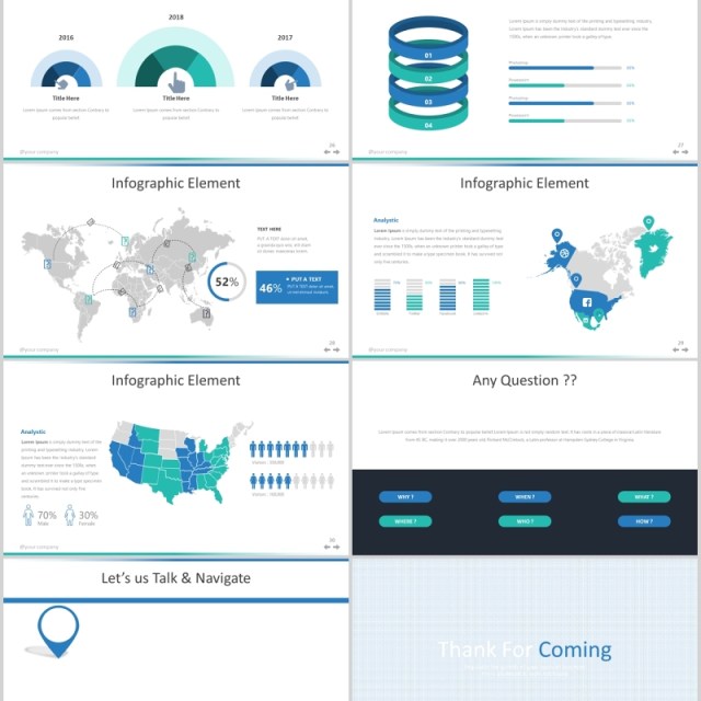 商务SWOT分析数据图表PPT图文排版模板Caviar - Powerpoint Template