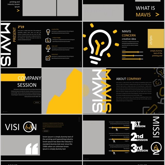 深色创意商业项目计划公司介绍产品展示PPT模板版式设计Mavis Powerpoint Template 深色创意商业项目计划公司介绍产品展示PPT模板版式设计Mavis Powerpoint Template