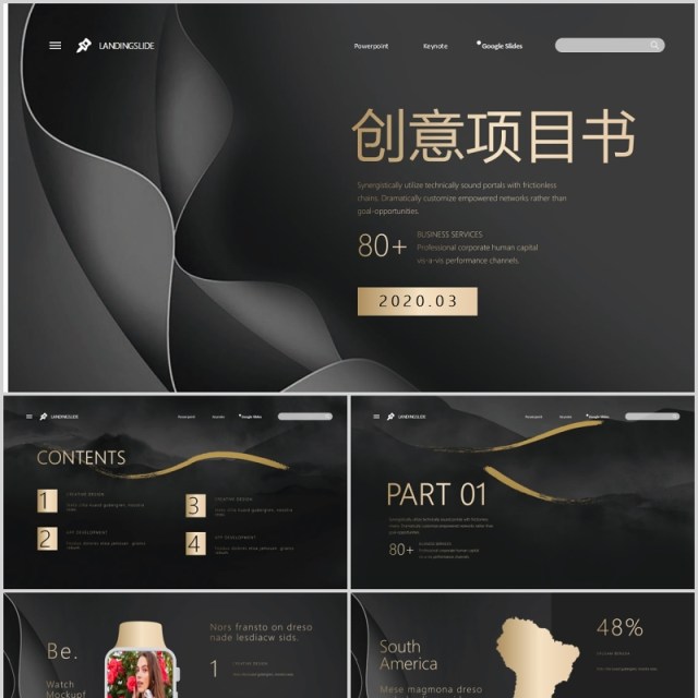 黑金色高端创意项目计划书PPT模板 黑金色高端创意项目计划书PPT模板