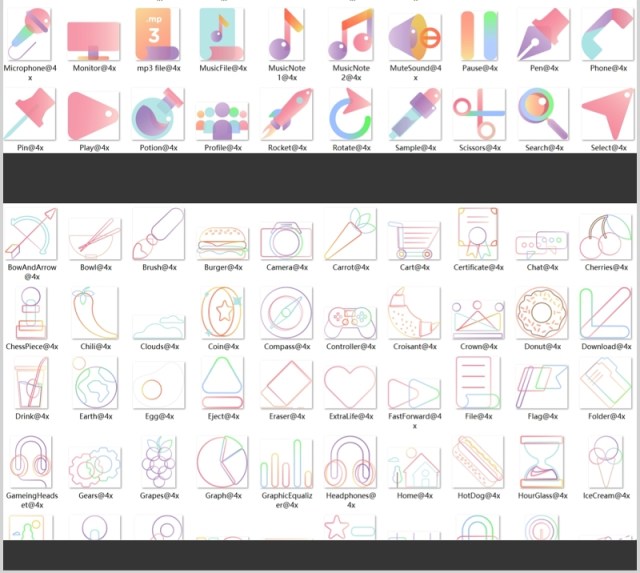 彩色卡通泡泡糖风格图标素材BUBBLiCONS