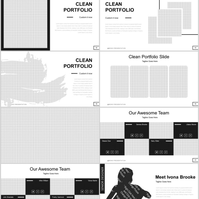 简洁公司产品介绍PPT模板版式设计Clean Powerpoint Template