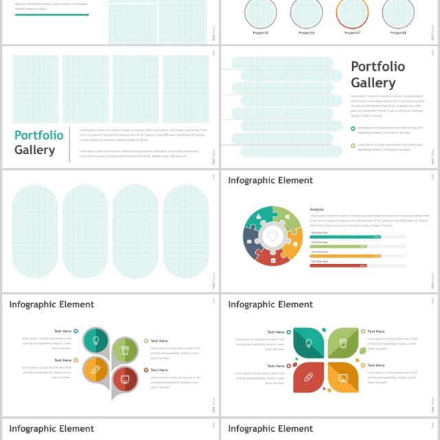 商务图文排版信息图表PPT模板Foxi Powerpoint Template