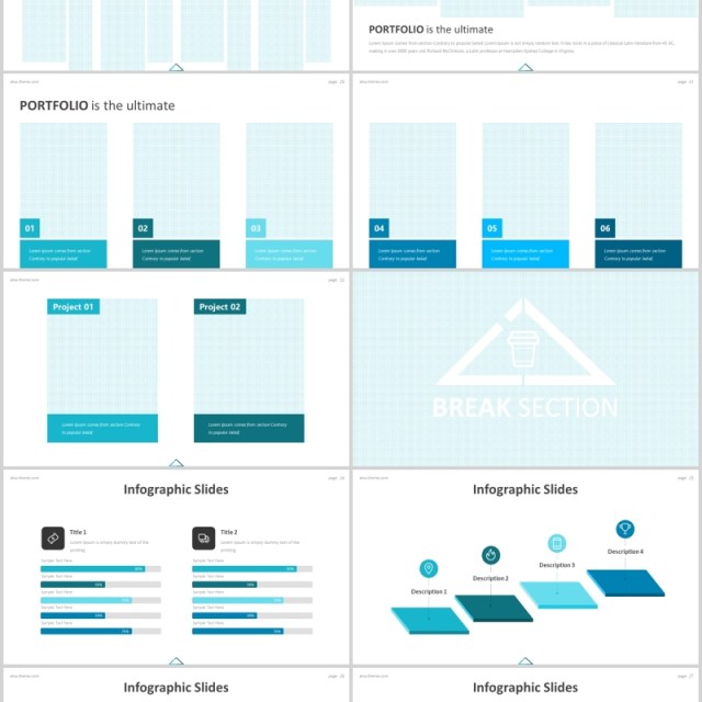 商务图文排版阶梯台阶PPT信息图表素材Alva - Powerpoint Template