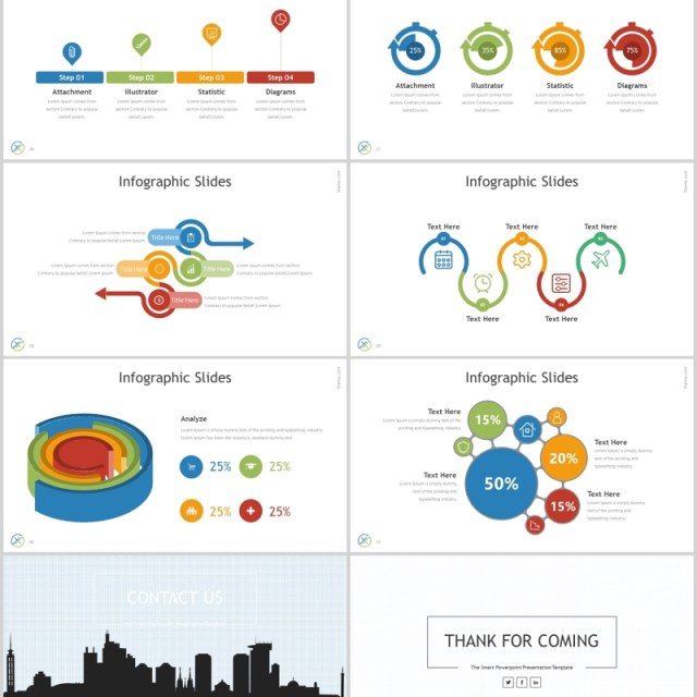 商务信息连接关系图文排版PPT图表素材Oxal - Powerpoint Template