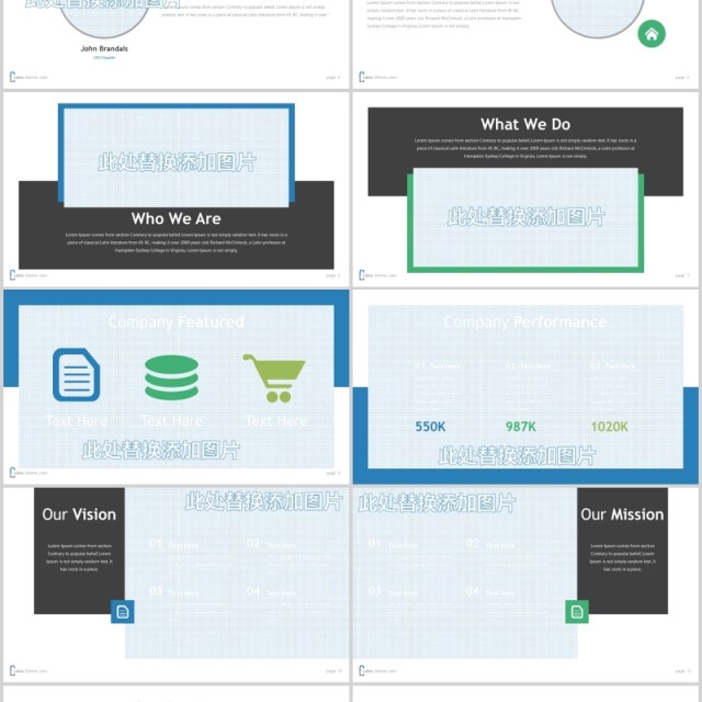 商务图片排版PPT可视化图表素材模板Calva - Powerpoint Template