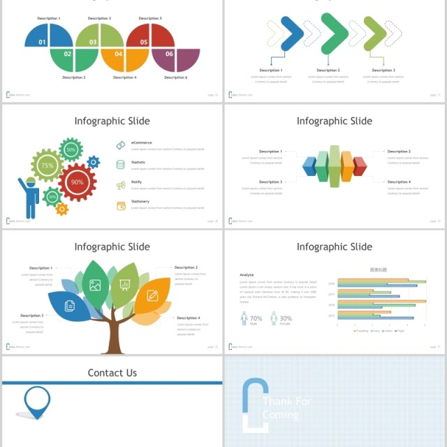 商务图片排版PPT可视化图表素材模板Calva - Powerpoint Template