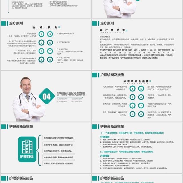 简约医院呼吸衰竭护理查房培训课件PPT模板