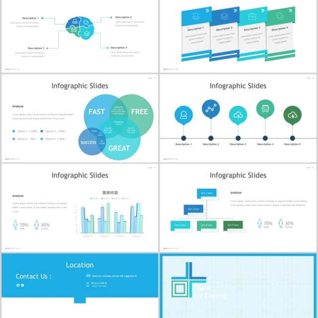 互联网信息图表图片排版PPT素材模板Java - Powerpoint Template