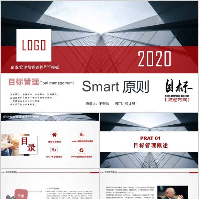 绩效大气企业公司目标管理实务SMART原则培训完整PPT模板